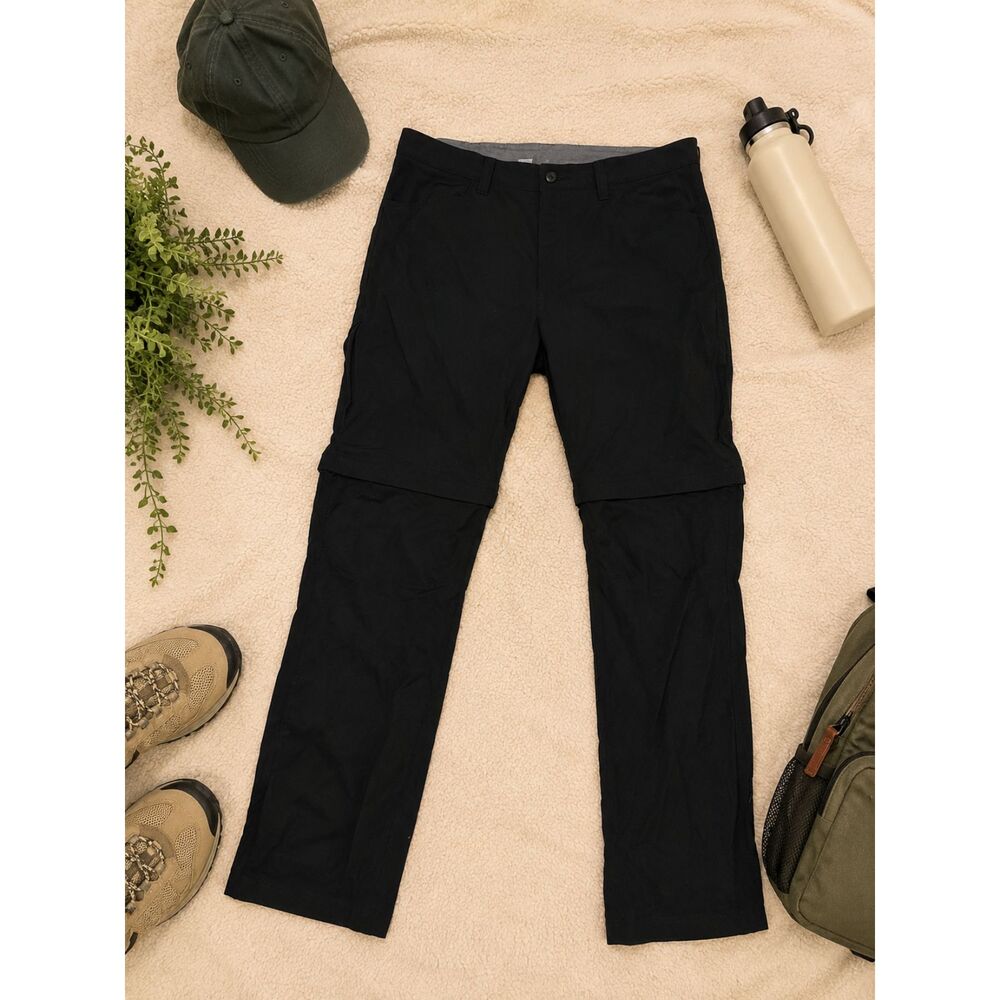 Eddie Bauer Convertible Hiking Pants Men’s 38x34 Black Zip Off Cargo Travel Outd